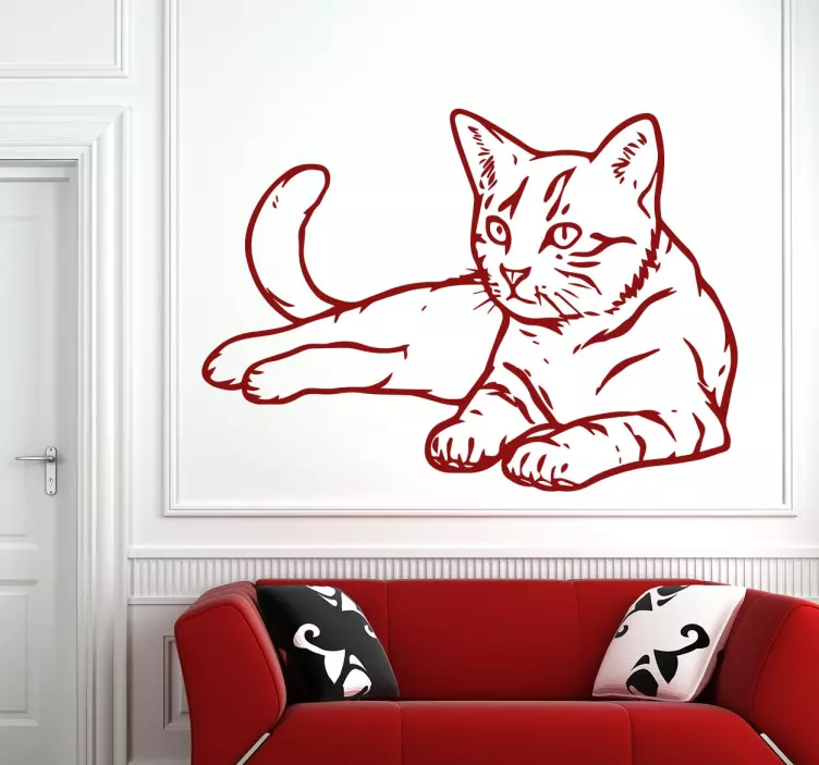 Wandtattoo Katze Umrisse - TenStickers