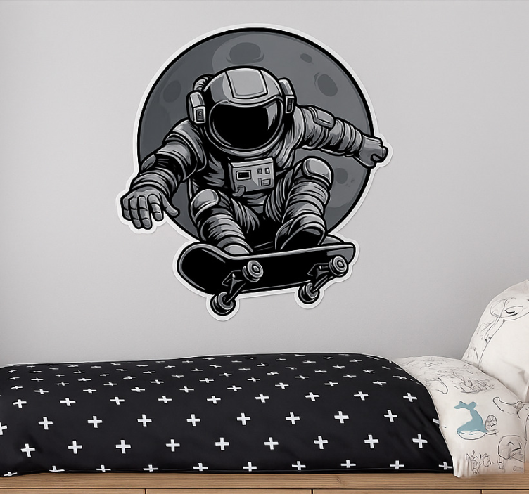 Wandtattoo Kinderzimmer astronauten-skater - TenStickers