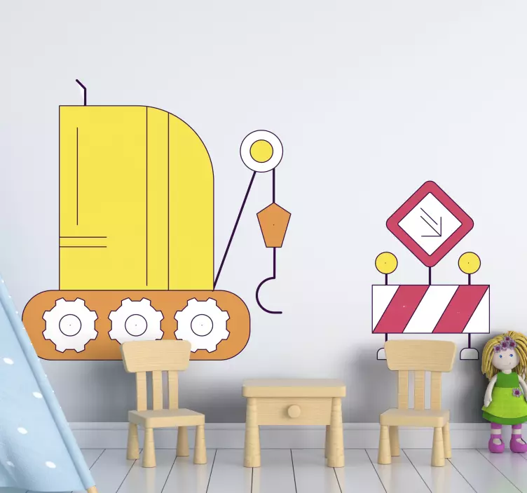 Wandtattoo kinderzimmer baustellenfahrzeug abenteuer - TenStickers