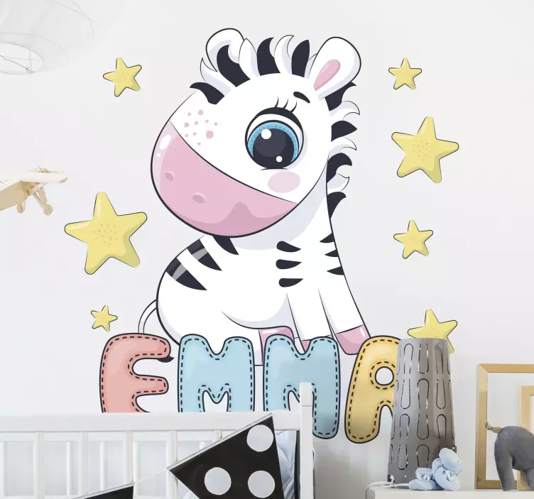 Wandtattoo Kinderzimmer bezaubernde zebraskulptur - TenStickers
