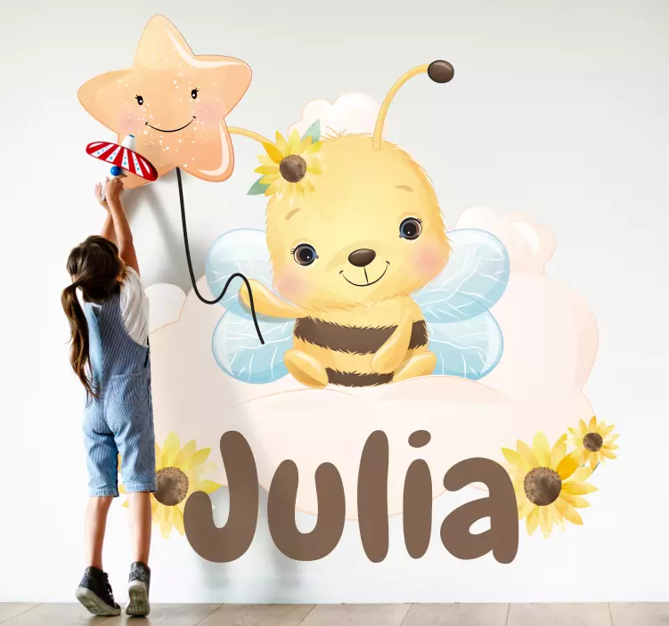 Wandtattoo kinderzimmer im bezaubernden bienen design - TenStickers