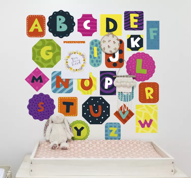 Wandtattoo Kinderzimmer bunte alphabet-arrangements - TenStickers