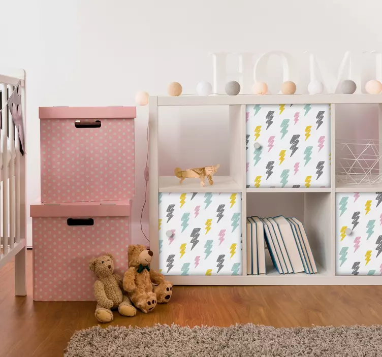 Wandtattoo Kinderzimmer bunte blitzformen - TenStickers