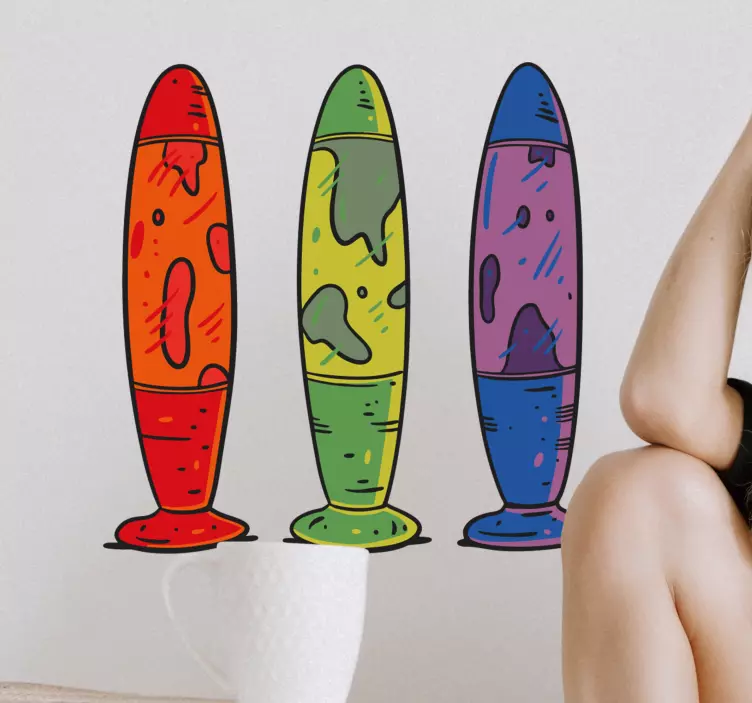 Wandtattoo kinderzimmer bunte lava lampen - TenStickers