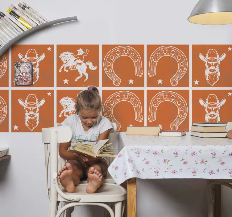 Wandtattoo kinderzimmer cowboy-motiv kunst - TenStickers