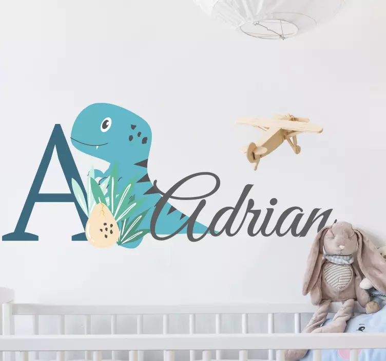 Wandtattoo Kinderzimmer dinosaurier personalisierter name - TenStickers
