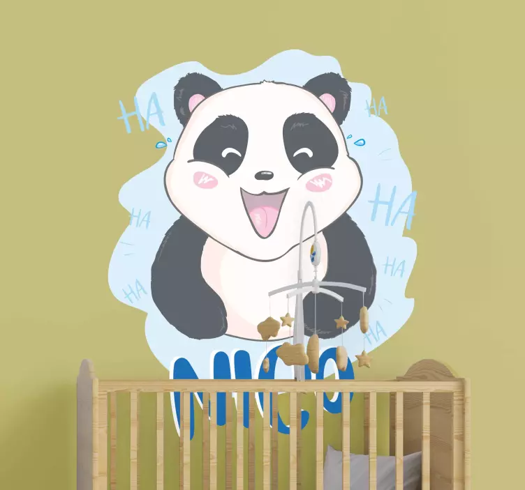 Wandtattoo Kinderzimmer fröhliches pandagesicht - TenStickers