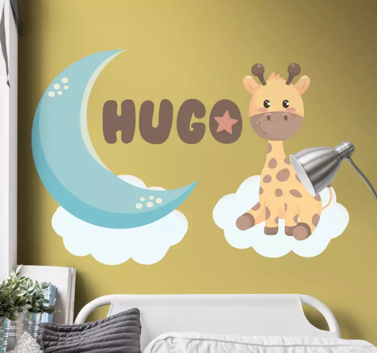 Wandtattoo kinderzimmer giraffe und mond - TenStickers