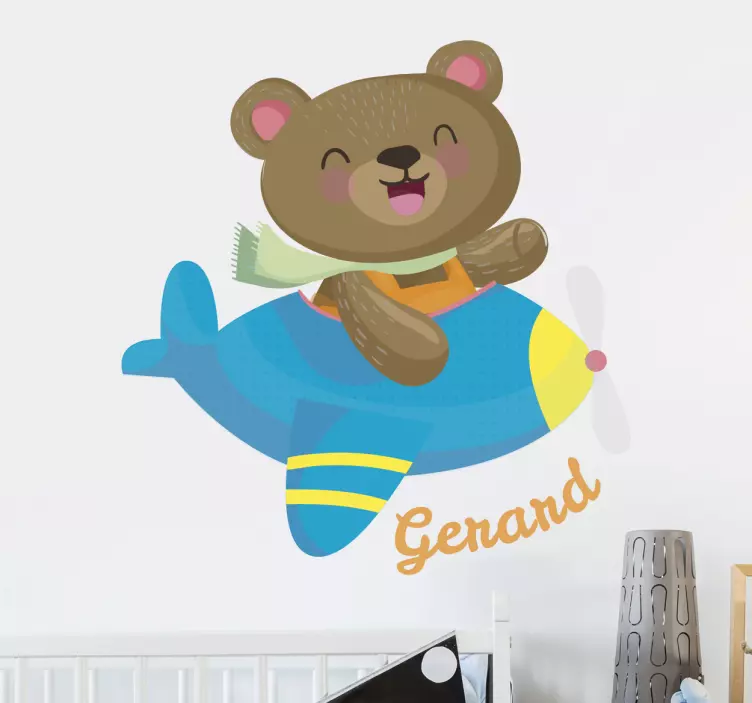Wandtattoo Kinderzimmer glücklicher bärenpilot - TenStickers