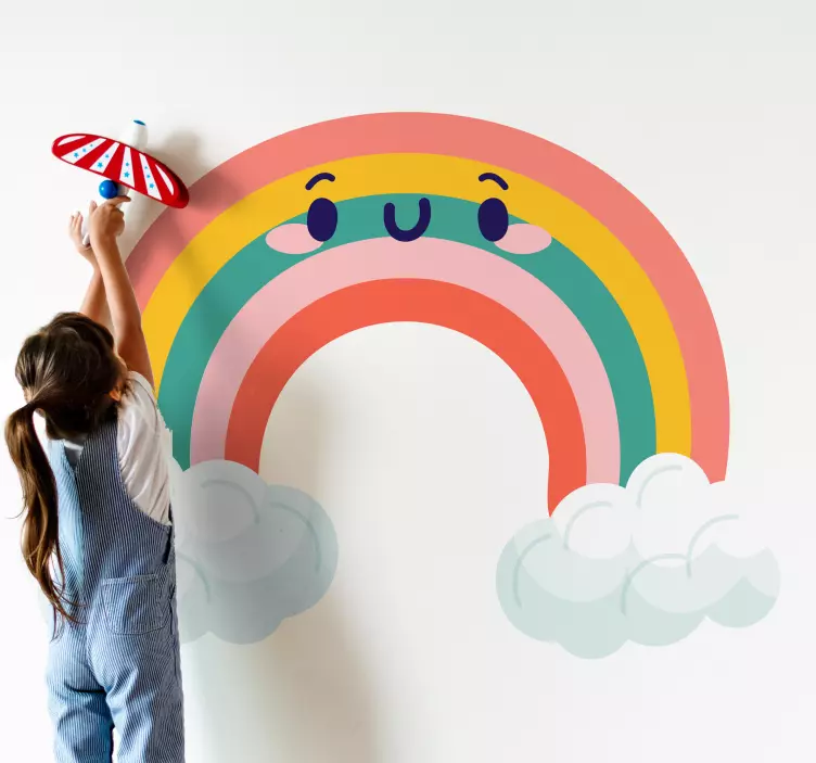 Wandtattoo kinderzimmer glücklicher regenbogen kunst - TenStickers