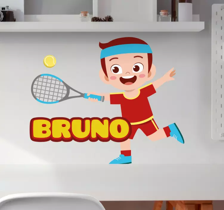 Wandtattoo Kinderzimmer glücklicher tennisspieler - TenStickers