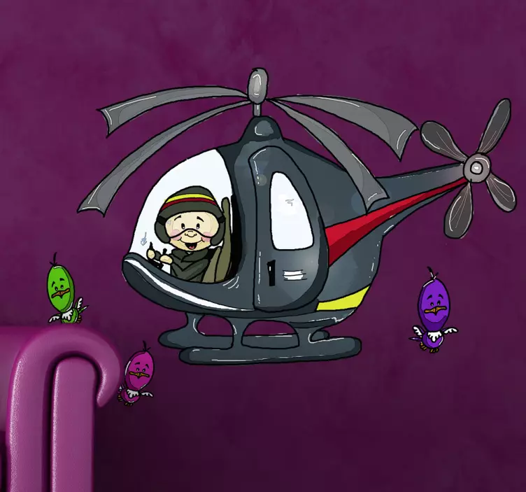 Wandtattoo Kinderzimmer Helicopter - TenStickers