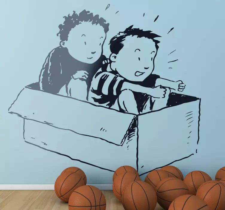 Wandtattoo Kinderzimmer Jungs beim Spielen - TenStickers