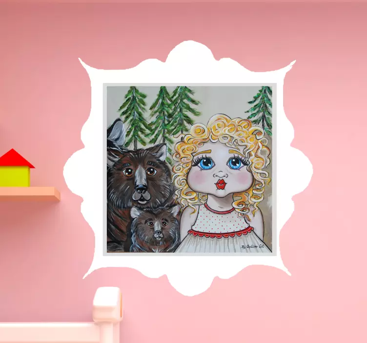 Wandtattoo Kinderzimmer mädchen und bären - TenStickers