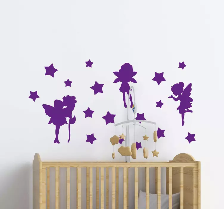 Wandtattoo Kinderzimmer märchenstern-silhouetten - TenStickers