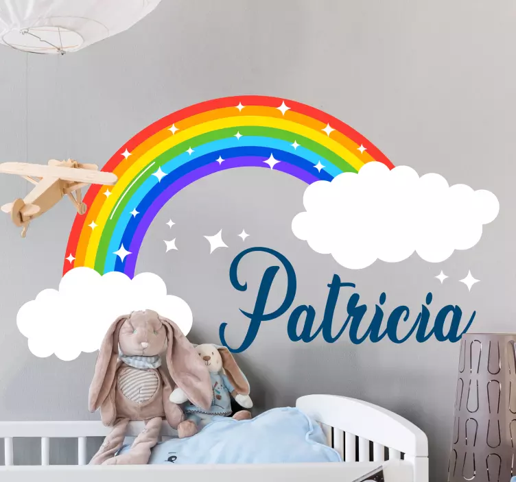 Wandtattoo kinderzimmer mit regenbogen anpassung - TenStickers