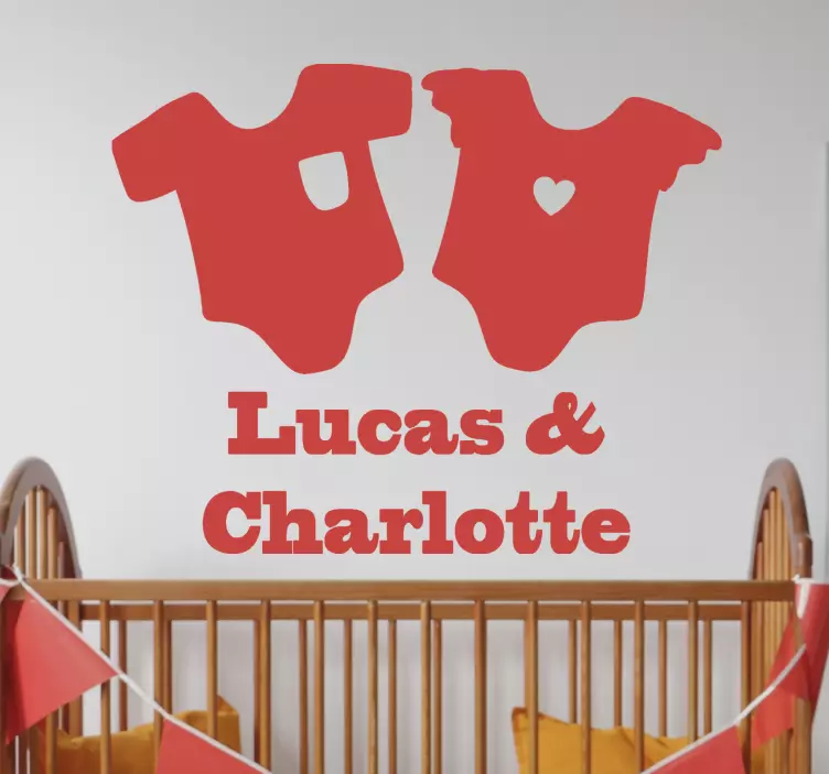Wandtattoo Kinderzimmer namen für zwillingszimmer - TenStickers