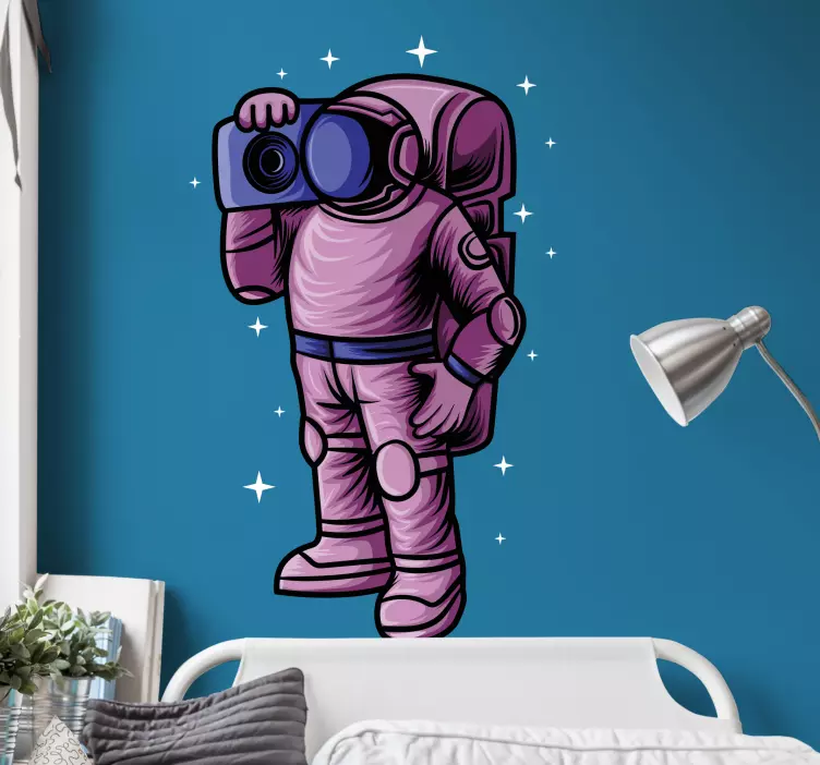 Wandtattoo weltall neugieriger astronaut erkundung - TenStickers