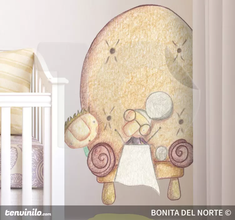 Wandtattoo Kinderzimmer niedliche figur sitzt - TenStickers