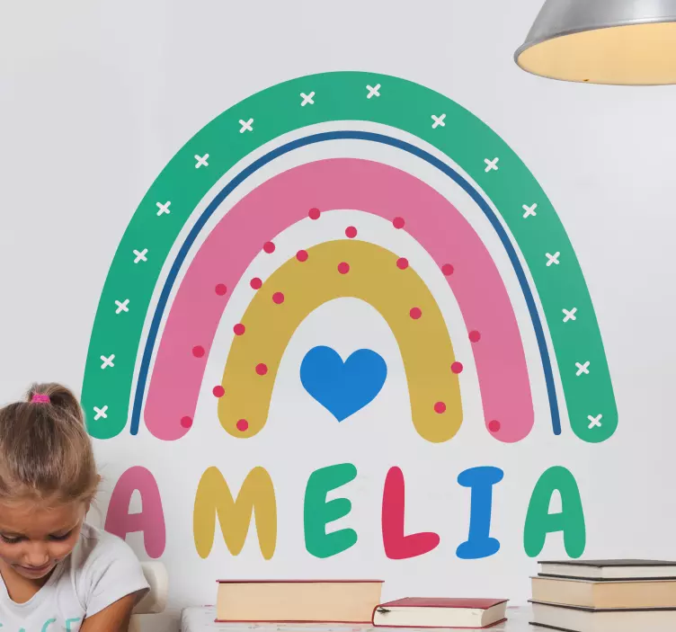 Wandtattoo kinderzimmer personalisierte regenbogen deko - TenStickers