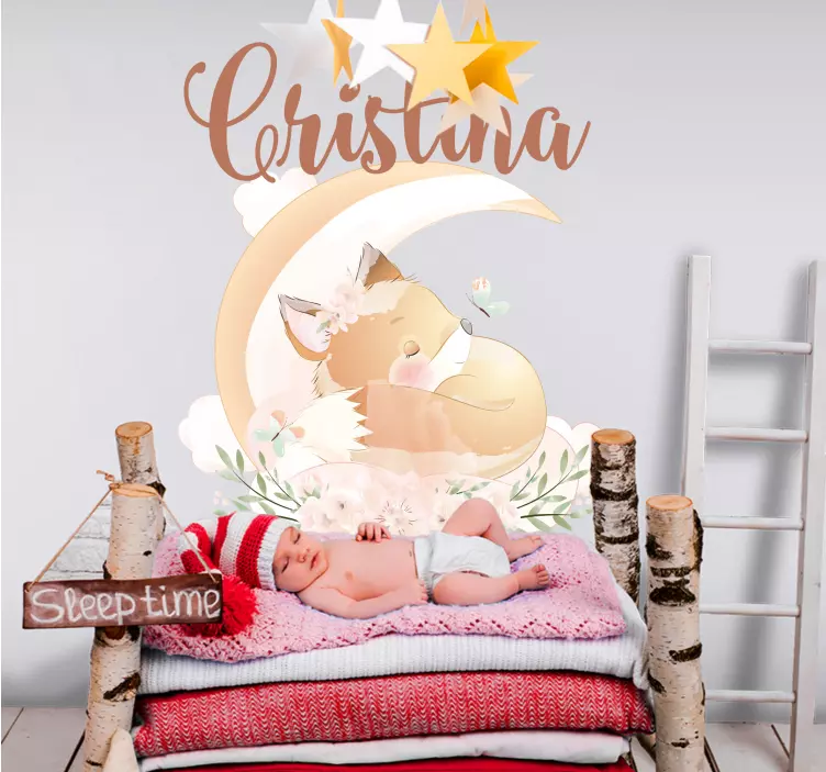 Wandtattoo Kinderzimmer personalisiertes fuchs-design - TenStickers