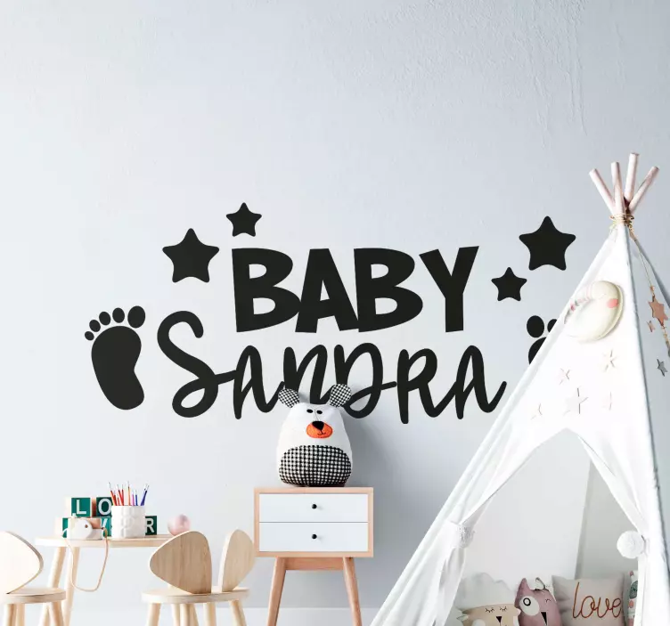 Wandtattoo Kinderzimmer personalisierung des babynamens - TenStickers