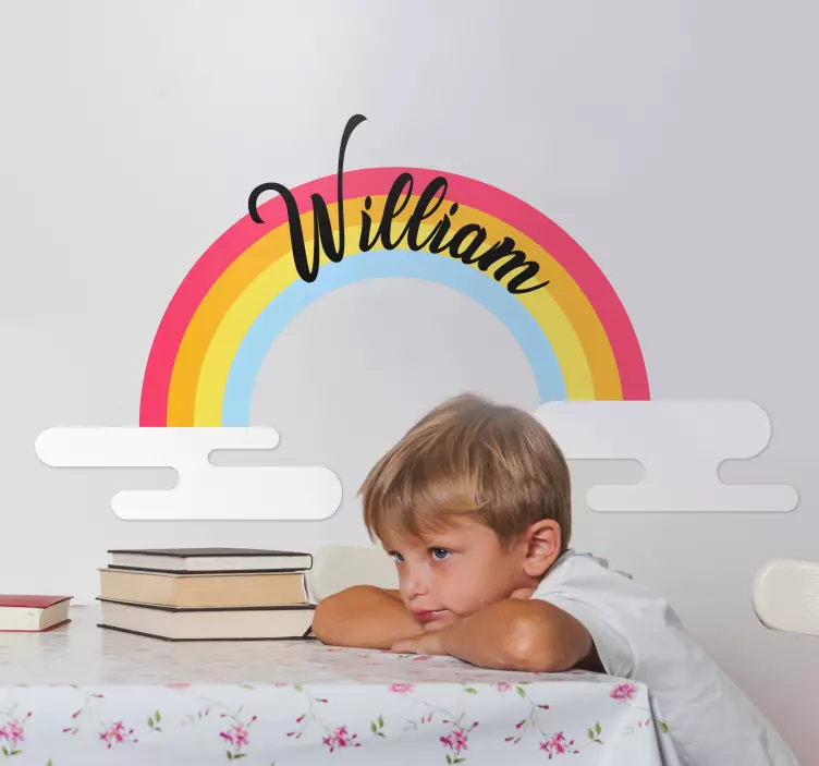 Wandtattoo kinderzimmer regenbogen personalisiert - TenStickers