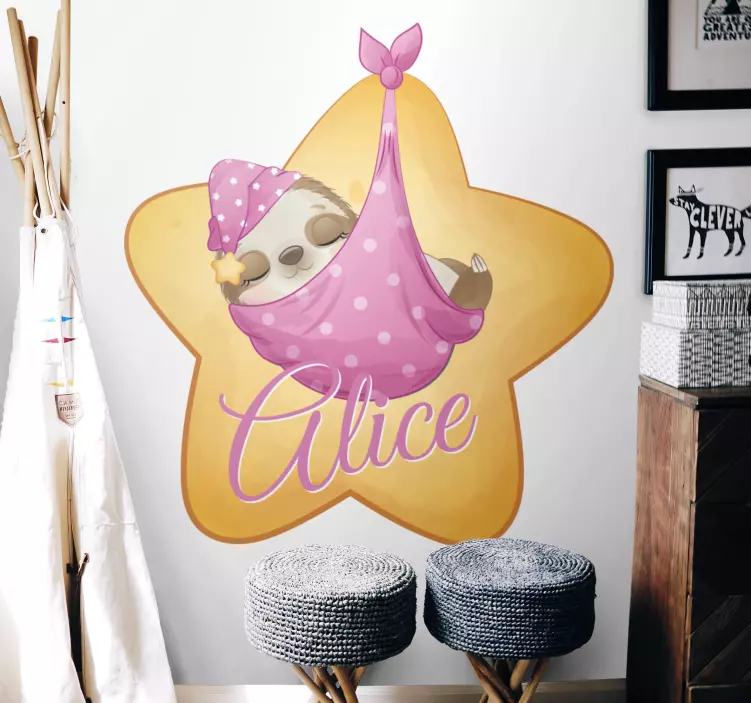 Wandtattoo Kinderzimmer schlafendes faultier-design - TenStickers