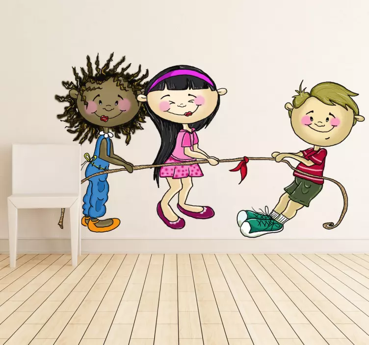 Wandtattoo Kinderzimmer Seilziehen - TenStickers