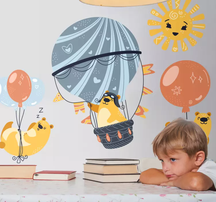 Wandtattoo Kinderzimmer spielerisches ballonabenteuer - TenStickers
