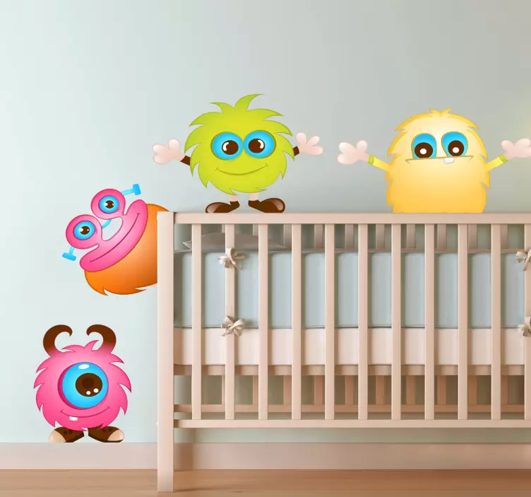 Wandtattoo Kinderzimmer süße Monster - TenStickers