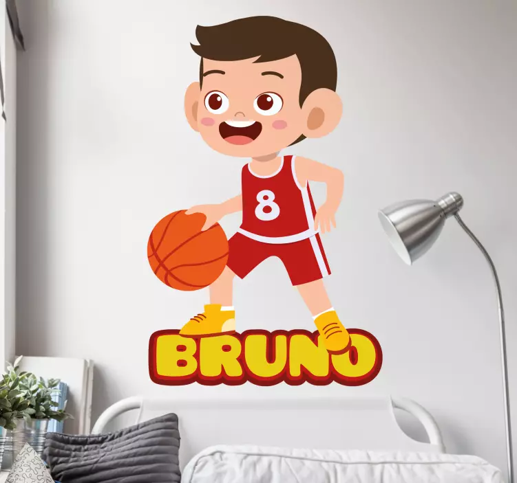 Wandtattoo Kinderzimmer süßer basketballspieler - TenStickers