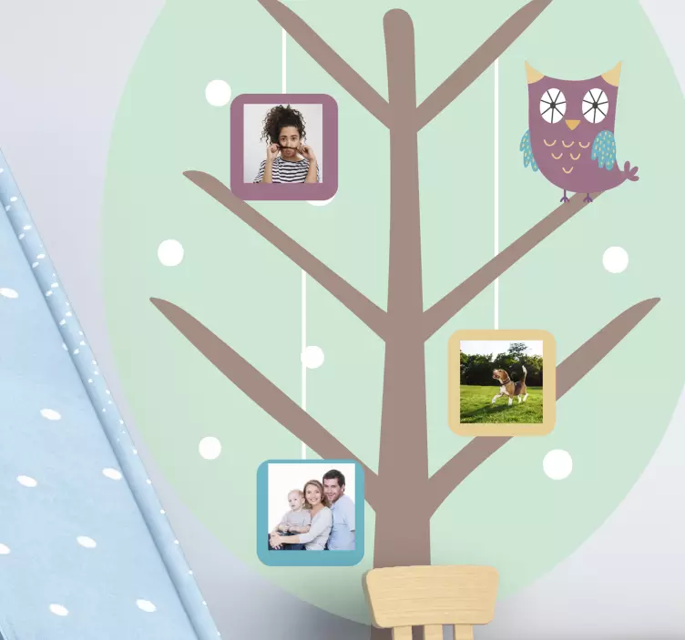 Wandtattoo Kinderzimmer süßer eulenbaum - TenStickers