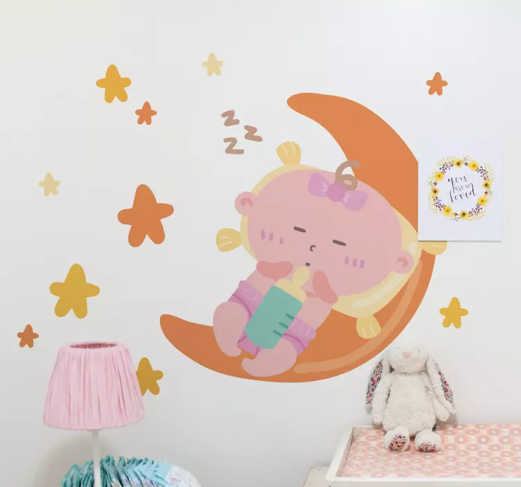 Wandtattoo Kinderzimmer süßes schlafendes baby - TenStickers