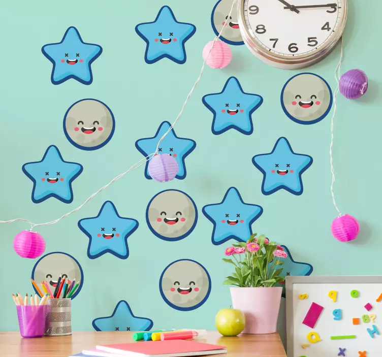 Wandtattoo Kinderzimmer verspieltes starlächeln - TenStickers