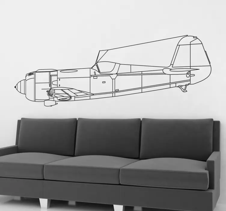 Wandtattoo klassisches Flugzeug - TenStickers