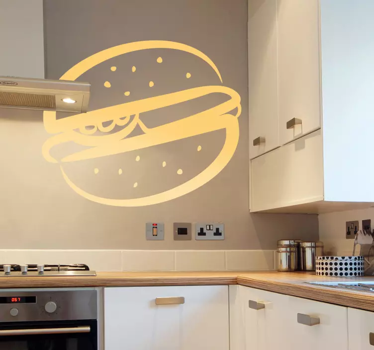 Wandtattoo Küche Hamburger Zeichnung - TenStickers