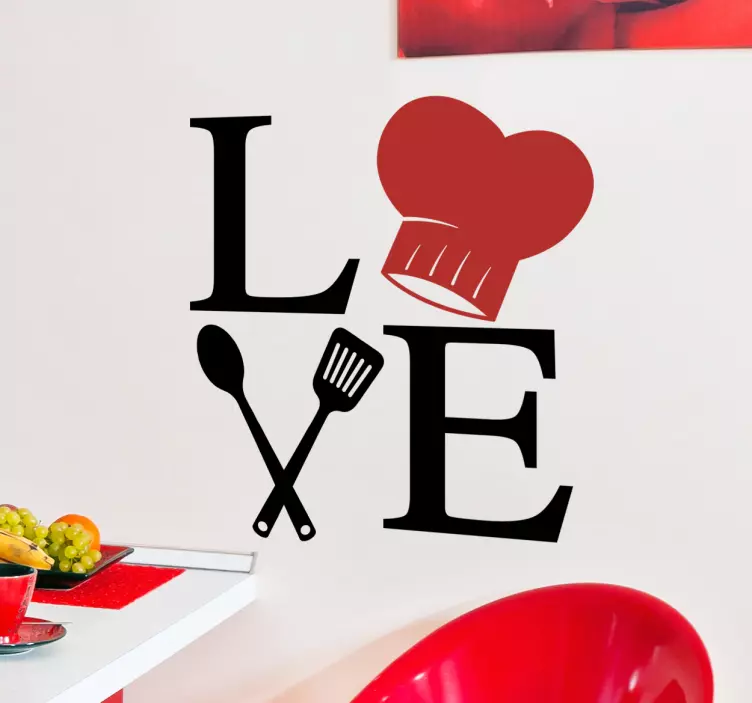 Wandtattoo Küche Love Cooking - TenStickers