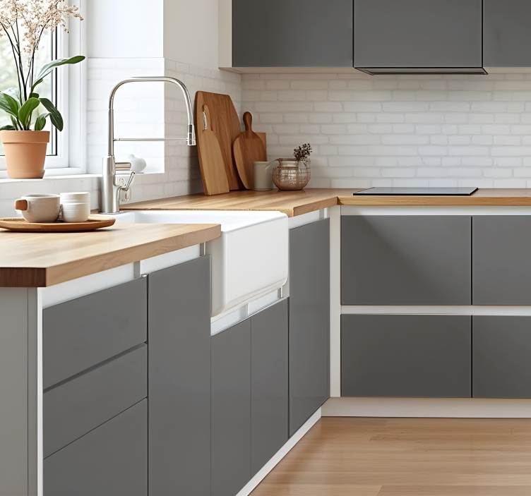 Wandtattoo Küche matter grauton - TenStickers