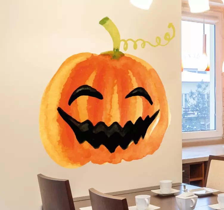 Wandtattoo Lachender Kürbis Halloween - TenStickers