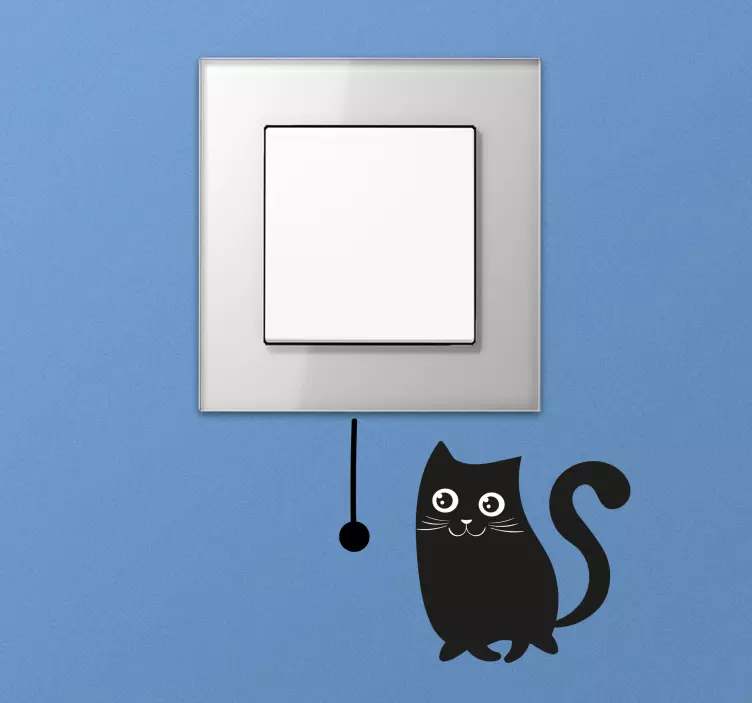 Lichtschalter Symbol Aufkleber Katze spielt mit lichtschalter - TenStickers