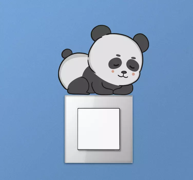 Lichtschalter Symbol Aufkleber Schlafender panda anime - TenStickers