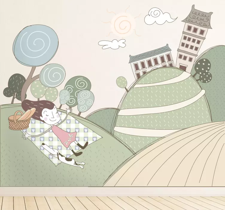 Wandtattoo Mädchen im Park - TenStickers