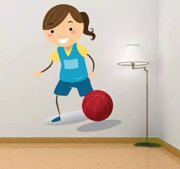 Wandtattoo Mädchen spielt Basketball - TenStickers