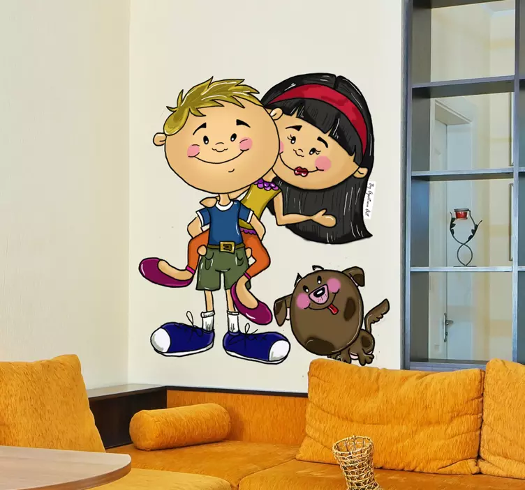 Wandtattoo Menschen verspielte kinderfiguren - TenStickers