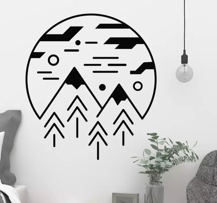Wandtattoo minimalistische Alpen - TenStickers