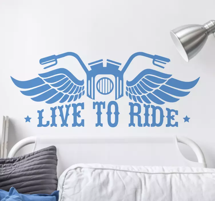 Wandtattoo Motorrad Live to Ride - TenStickers