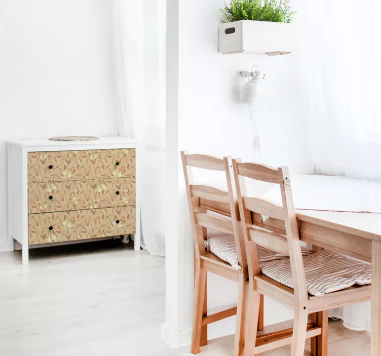 Möbelfolie herbstblumenmuster - TenStickers