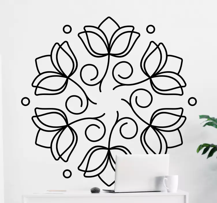 Wandtattoo natur botanisches mandala konzept - TenStickers