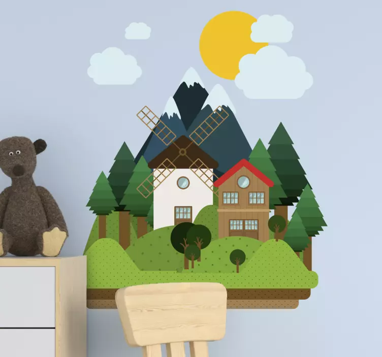 Wandtattoo Natur charmante rustikale szene - TenStickers